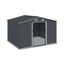 Outdoor Storage Shed 8 x 10 FT Large Metal Tool Sheds Heavy Duty Storage House to Store Bikes Tools Lawnmowers Grey