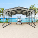 15x25FT Metal Car Carport Heavy Duty Carport with Reinforced Support Base, Suitable for All Weather Conditions - Black