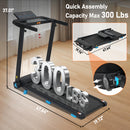 3.0HP Quiet Foldable Treadmills 10.0MPH 300 LBS Weight Capacity with Heart Rate Sensors,Type C & USB Bluetooth