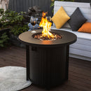 30 Inch Propane Gas Fire Pit Table 50000 BTU Round Steel Fire Pit for Outside Patio Deck Garden Courtyard Black
