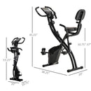 Folding 3-in-1 Recumbent Exercise Bike Upright Workout Bike & Arm Resistance Bands, Adjustable Seat, 8-Level Magnetic Resistance