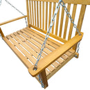 Front Porch Swing With Armrests Wood Bench Swing With Hanging Chains For Outdoor Patio Garden Yard Porch Backyard