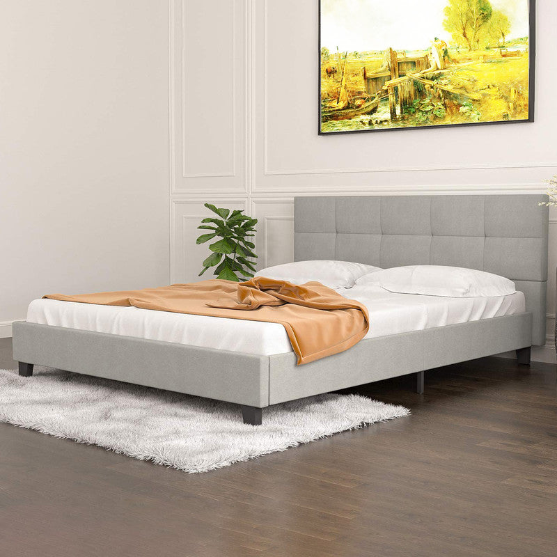 Full Bed Frame Metal Platform Bed Frame Gray