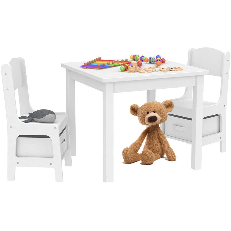 Kids Table and Chair Set with 2 Storage Boxes