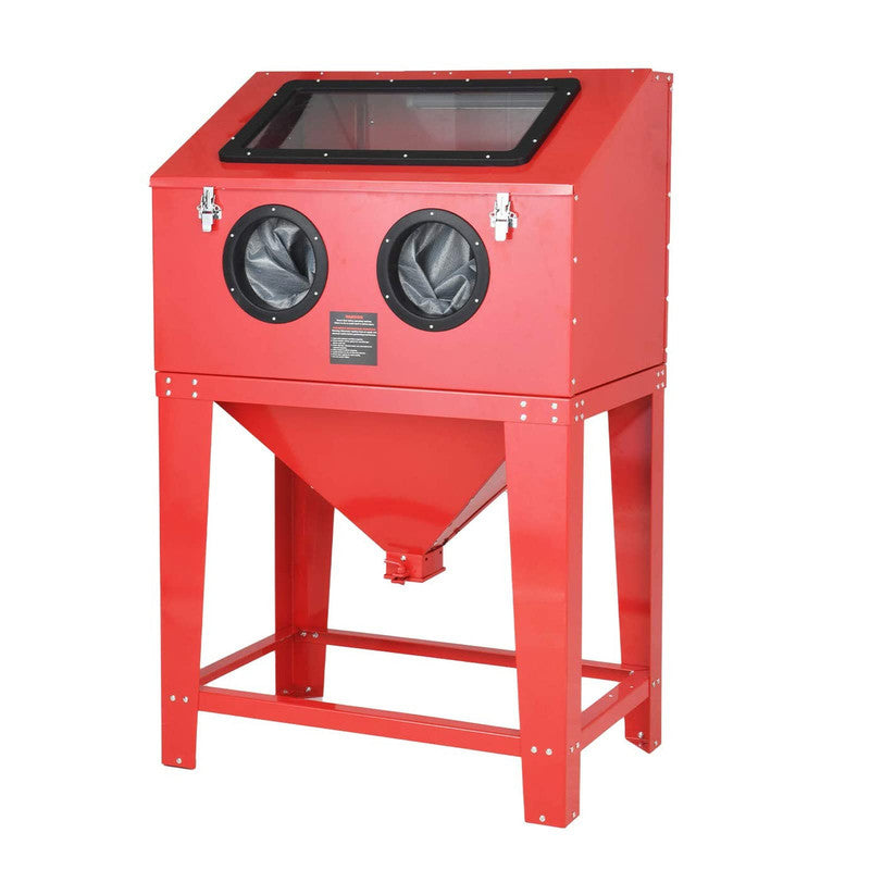 Bench Top Abrasive Blast Cabinet Sandblaster with Dust Collection Reclaimer System and Glass Windows