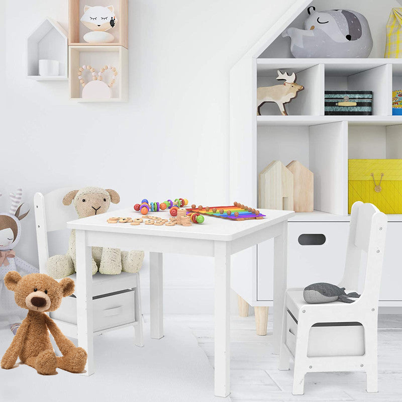 Kids Table and Chair Set with 2 Storage Boxes