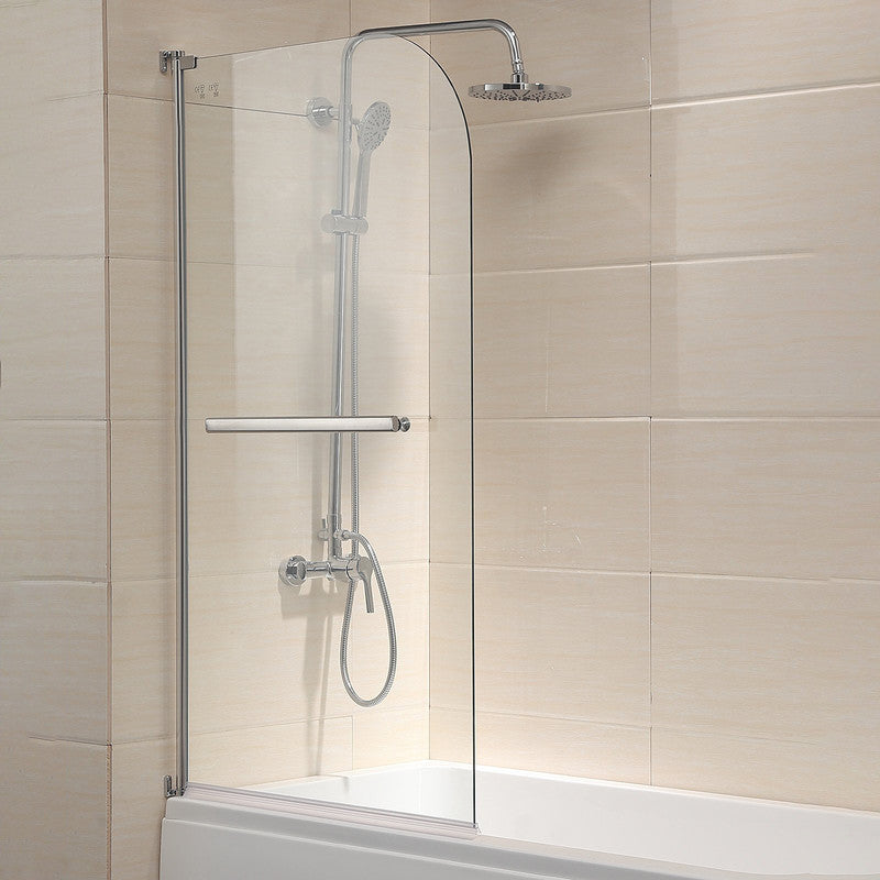 Glass Shower Door 55x31 inch Glass Enclosure Hinged Bathtub Frameless Shower Door