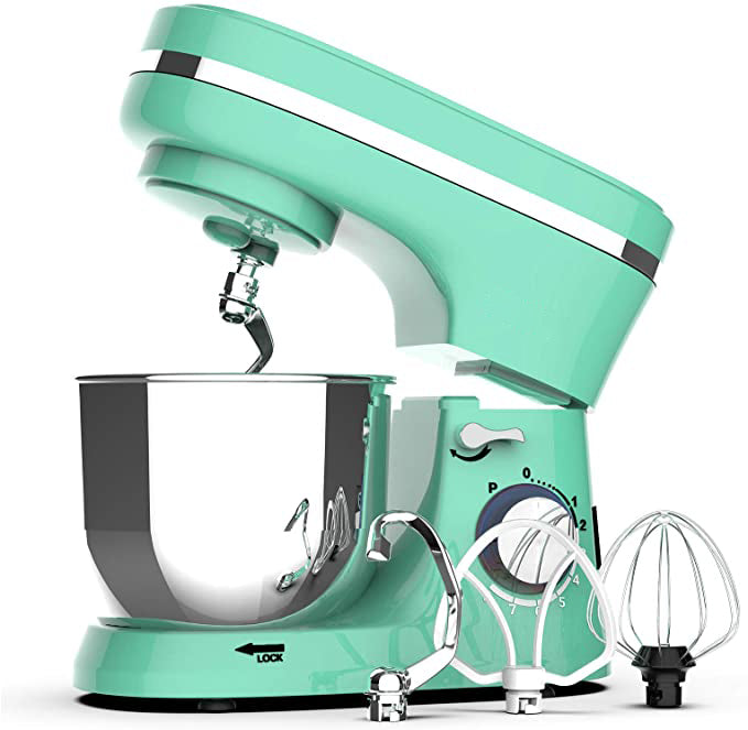 3 in 1 Stand Mixer, 6 Speed Tilt-Head Food Electric Mixer Green