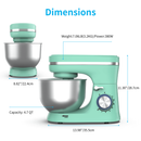 3 in 1 Stand Mixer, 6 Speed Tilt-Head Food Electric Mixer Green