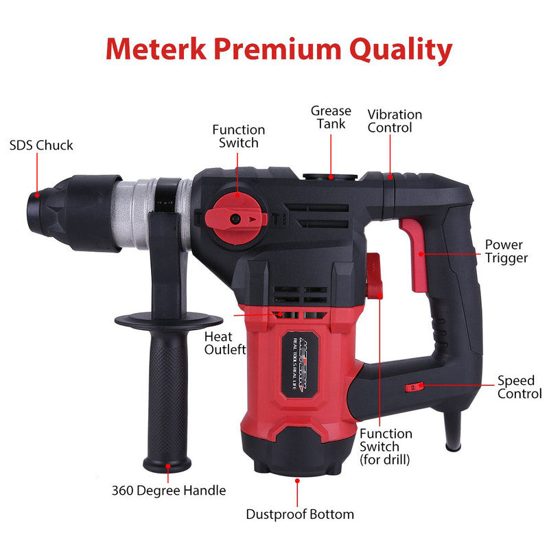 1500w SDS-Plus Rotary Hammer Drill 6-Speed