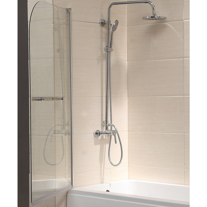 Glass Shower Door 55x31 inch Glass Enclosure Hinged Bathtub Frameless Shower Door