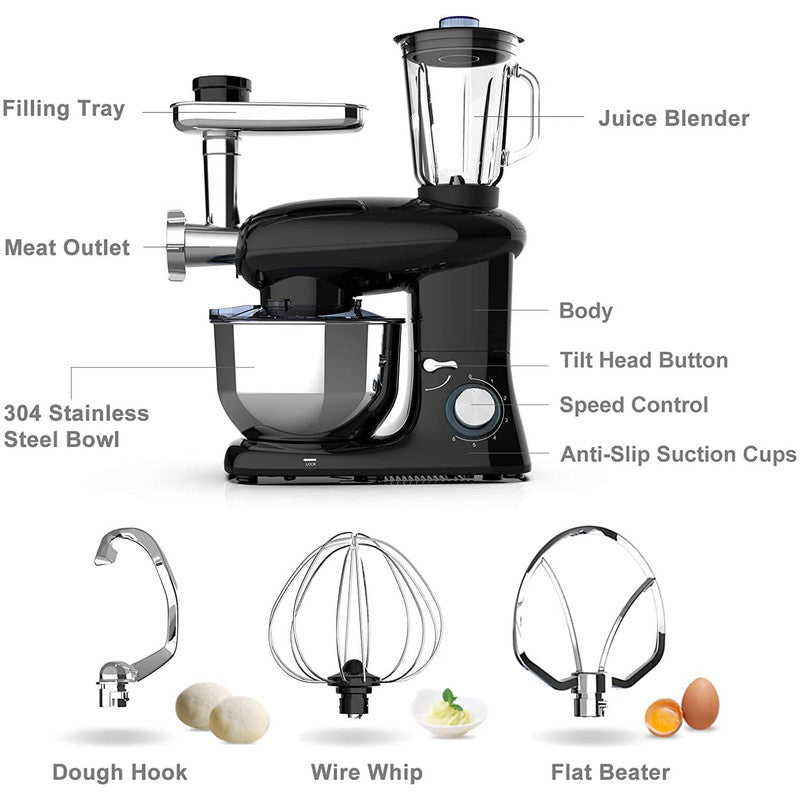 Stand Mixer 8-Speed Tilt-Head Food Mixer - Black