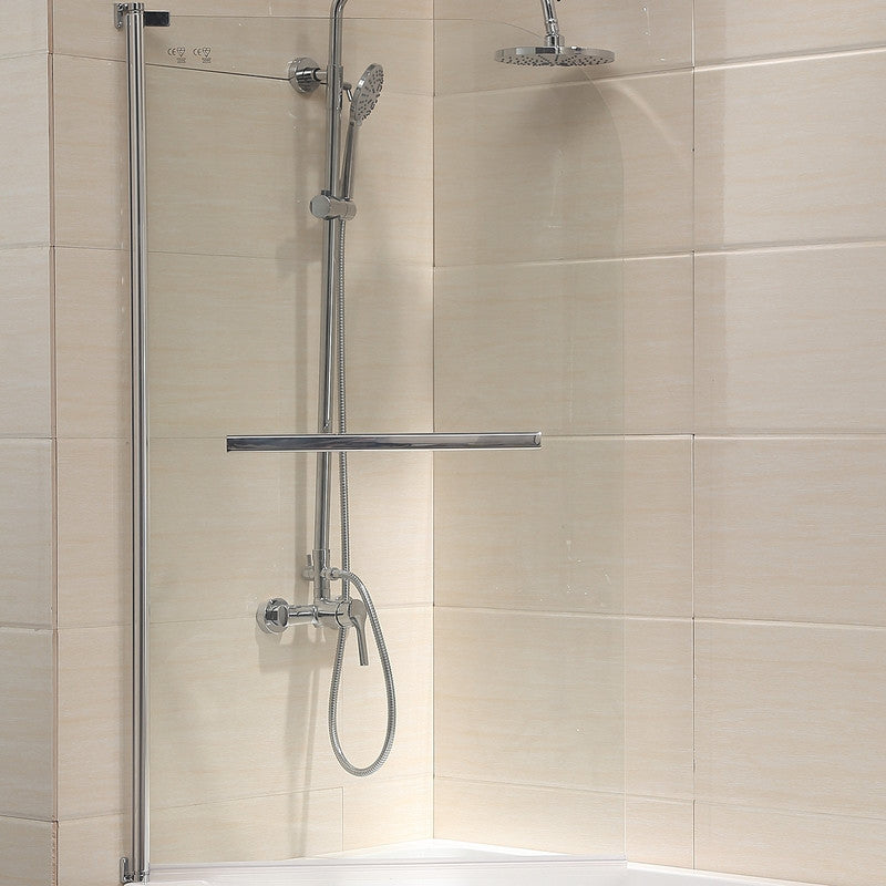 Glass Shower Door 55x31 inch Glass Enclosure Hinged Bathtub Frameless Shower Door