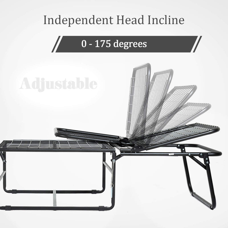 Folding Bed with Folding Mattress and Carry Bag Adjustable Head Incline (0¡ã-175¡ã)