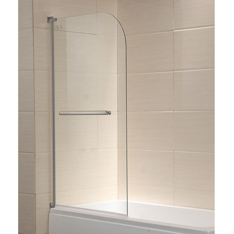 Glass Shower Door 55x31 inch Glass Enclosure Hinged Bathtub Frameless Shower Door