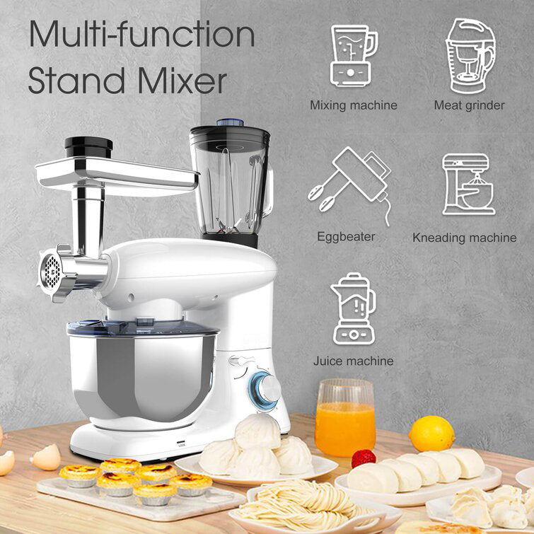 Stand Mixer 8-Speed Tilt-Head Food Mixer - White