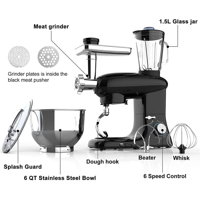 Stand Mixer 8-Speed Tilt-Head Food Mixer - Black