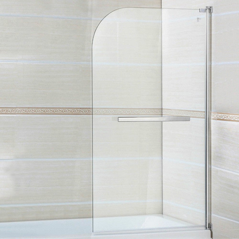 Glass Shower Door 55x31 inch Glass Enclosure Hinged Bathtub Frameless Shower Door