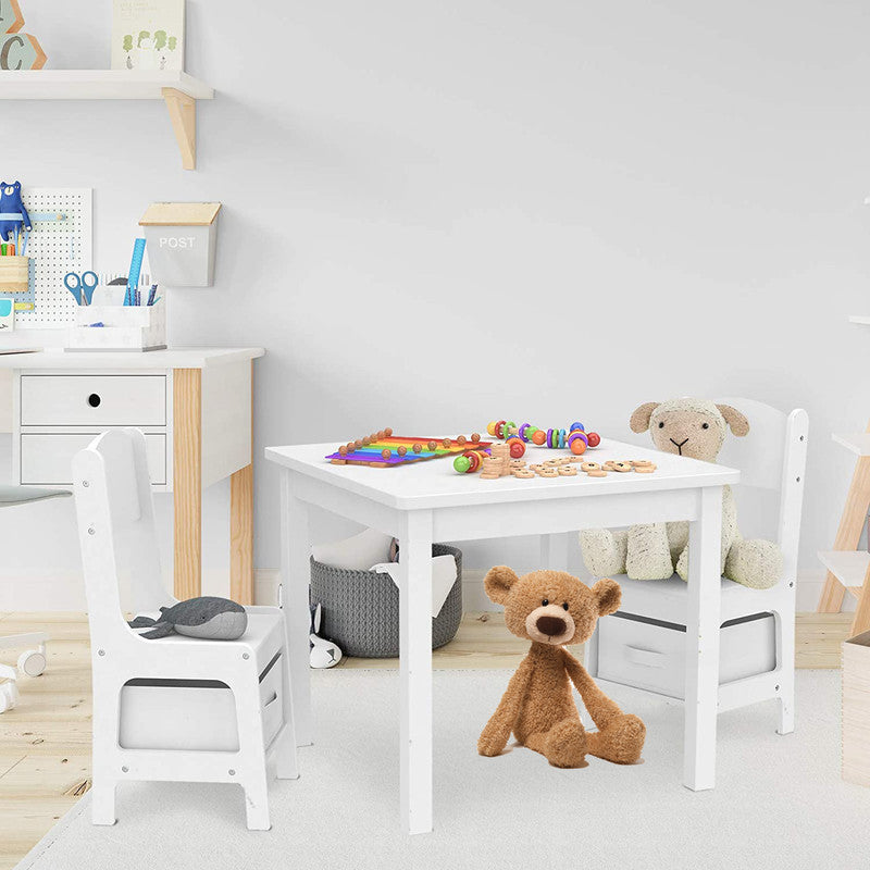 Kids Table and Chair Set with 2 Storage Boxes