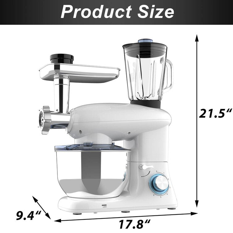 Stand Mixer 8-Speed Tilt-Head Food Mixer - White