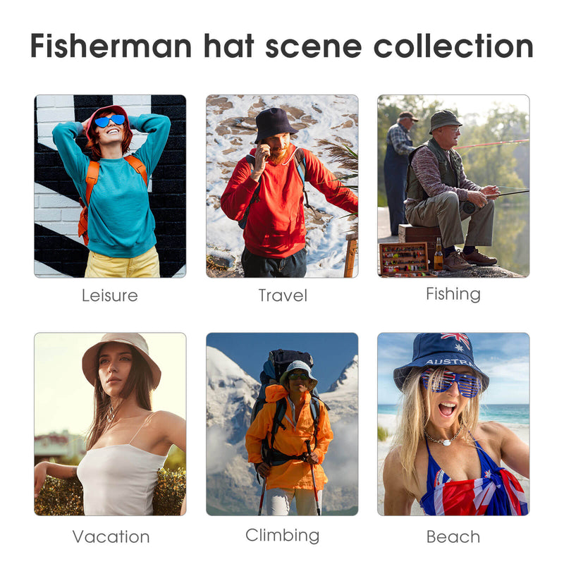 Bucket Hats Fisherman Sun Cap for Women Men H031