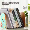 2 Pcs Wood Book Ends Non-Skid Book Stand B110