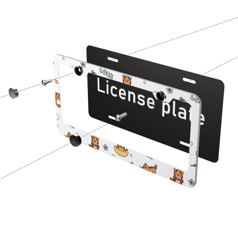 Personalise License Plate Frame for Men Women Car Universal Stainless Steel Accessories D045