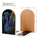 2 Pcs Wood Book Ends Non-Skid Book Stand B101