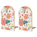 2 Pcs Wood Book Ends Non-Skid Book Stand B054