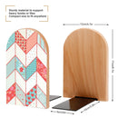2 Pcs Wood Book Ends Non-Skid Book Stand B072