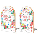 2 Pcs Wood Book Ends Non-Skid Book Stand B033