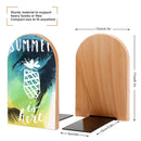 2 Pcs Wood Book Ends Non-Skid Book Stand B028