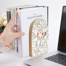 2 Pcs Wood Book Ends Non-Skid Book Stand B103
