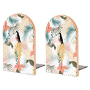 2 Pcs Wood Book Ends Non-Skid Book Stand B051