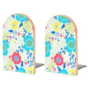 2 Pcs Wood Book Ends Non-Skid Book Stand B013