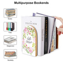 2 Pcs Wood Book Ends Non-Skid Book Stand B091