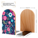 2 Pcs Wood Book Ends Non-Skid Book Stand B004