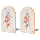 2 Pcs Wood Book Ends Non-Skid Book Stand B082