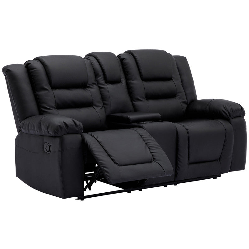 Home Theater Seating Manual Recliner, PU Leather Reclining Loveseat