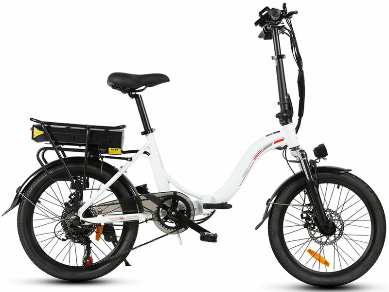 Folding City Electric Bike Adults Commuter E-Bike - White