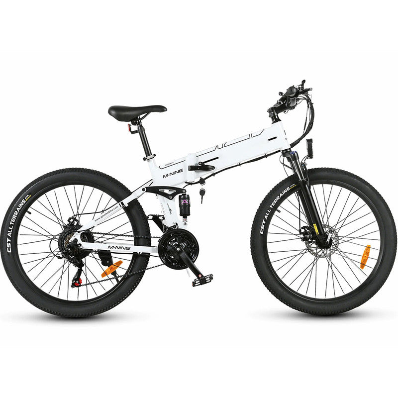 750W Off-Road Electric Bike  Folding E-Bike for Adults - White