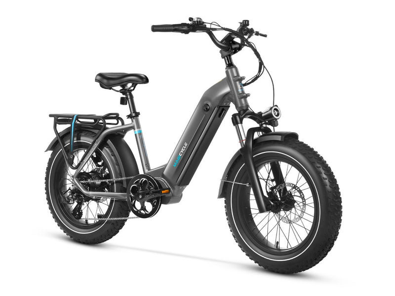 Long Range Step Thru Fat Tire Electric Bike Space Gray