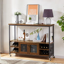 Wine Shelf Table Modern Wine Bar Cabinet Console Table for Hallway Brown