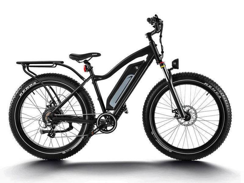 Long Range Fat Tire Electric Bike Cruiser Black 750W 48V 17.5Ah