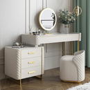 Makeup Vanity Set with LED Lighted Mirror 5 Drawers Stool For Bedroom