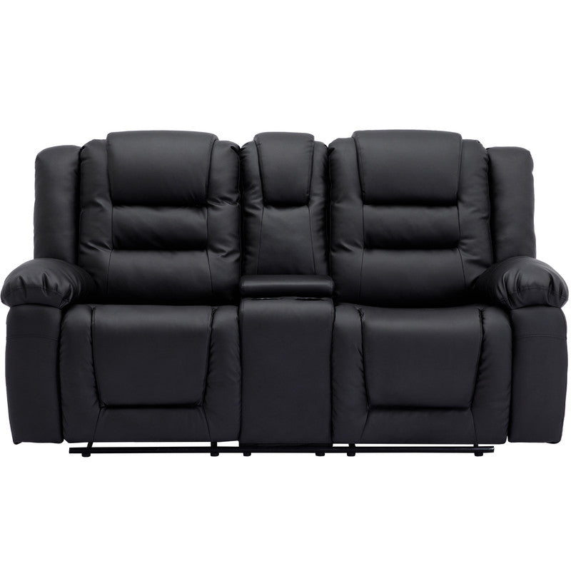 Home Theater Seating Manual Recliner, PU Leather Reclining Loveseat