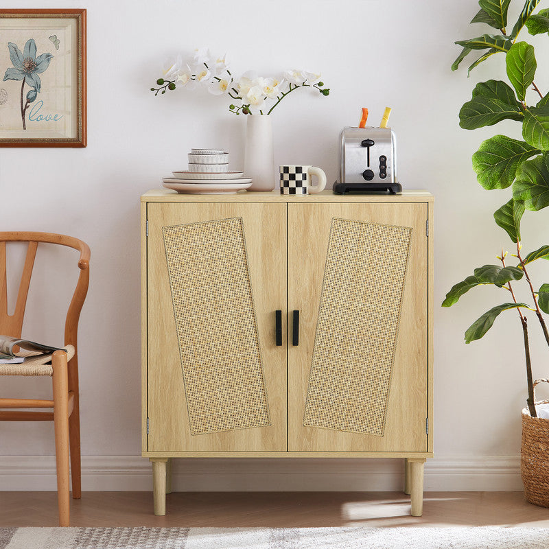 Kitchen Storage Cabinets With Rattan Decorative Doors Buffets Cabinet Console Tables