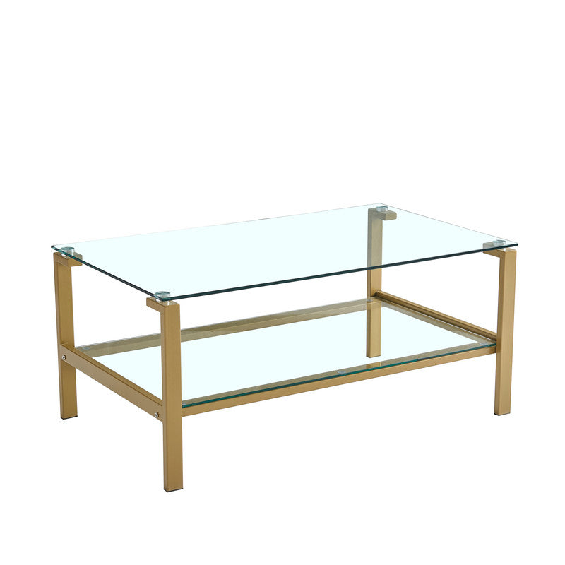 Modern Clear Glass Clear Coffee Table for Home and Office