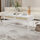 2 Rattan Drawer Coffee Table Modern Furniture Decor for Living Room Reception