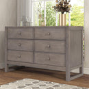 Rustic Wooden Dresser with 6 Drawers Storage Cabinet for Bedroom Anitque Gray